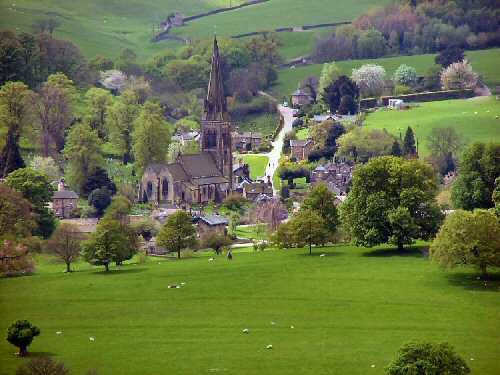 View of Edensor from Stand Wood