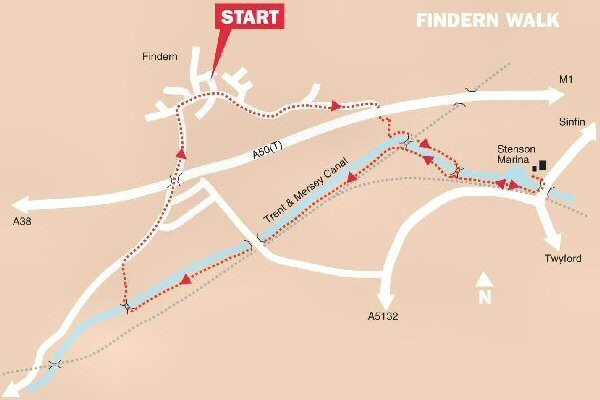 Findern Trent and Mersey Walk Map