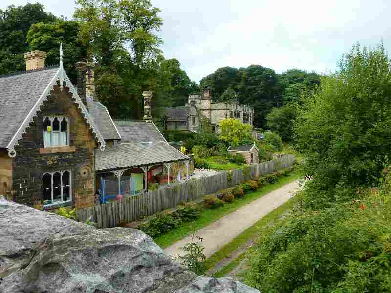 Monsal Trail with Thornbridge Hall in the background