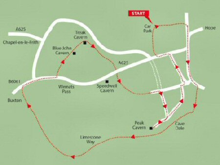 Castleton Caverns Walk Map