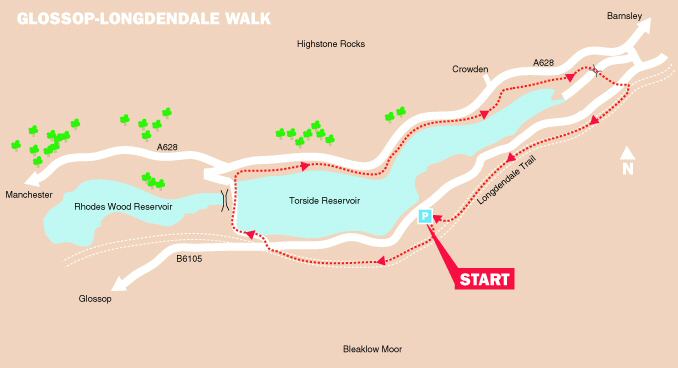 Longdendale Walk Map