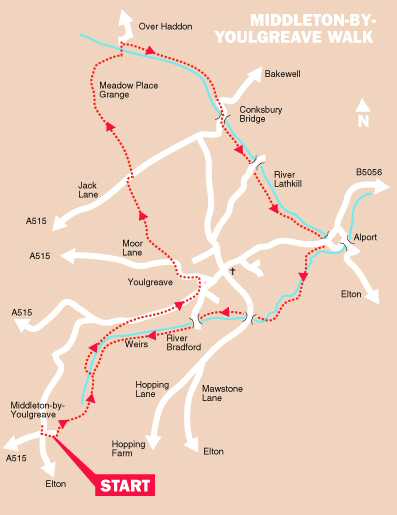 Middleton-by-Youlgreave Walk Map