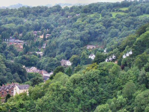 Cable cars over Matlock Bath