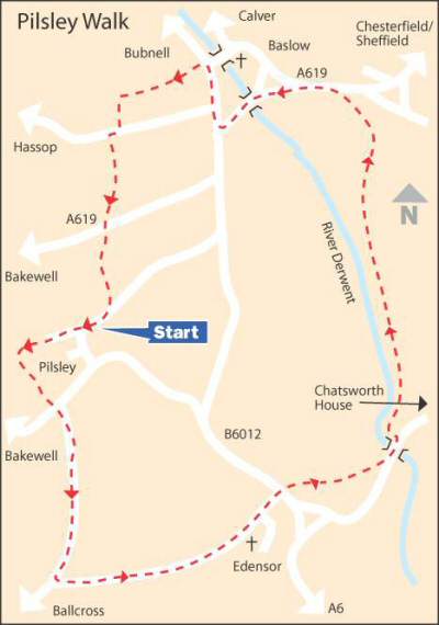 Pilsley Walk Map