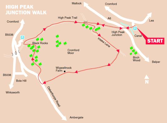 High Peak Junction Walk Map