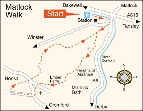 Matlock and Bonsall Walk Map