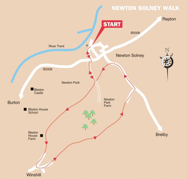 Newton Solney - Winshill Walk Map