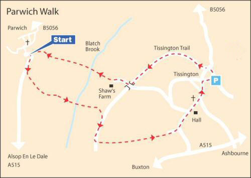 Parwich and Tissington Walk Map