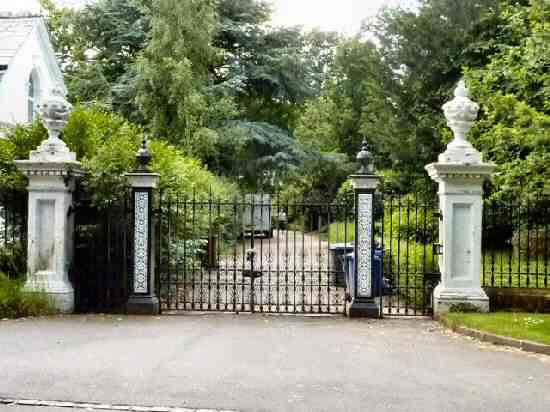 Gateposts at entrance to Oswald Mosley's former home