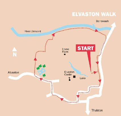 Elvaston Castle Walk Map