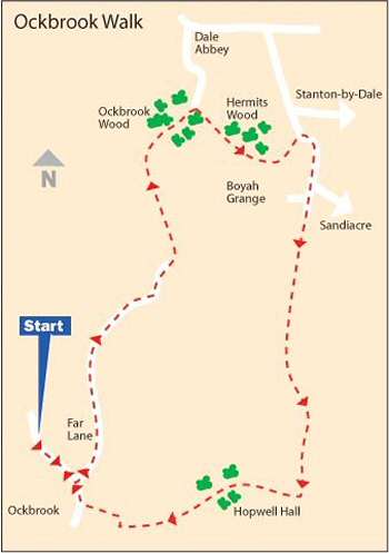 Ockbrook and Hermit's Cave Walk Map