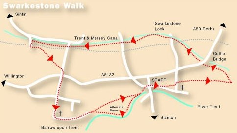 Swarkestone Trent and Mersey Walk Map
