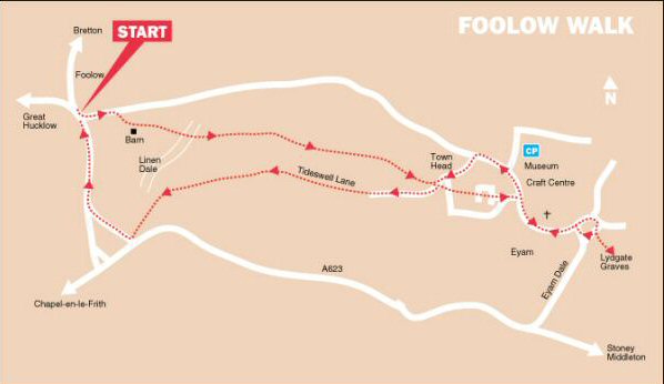 Foolow and Eyam Walk Map