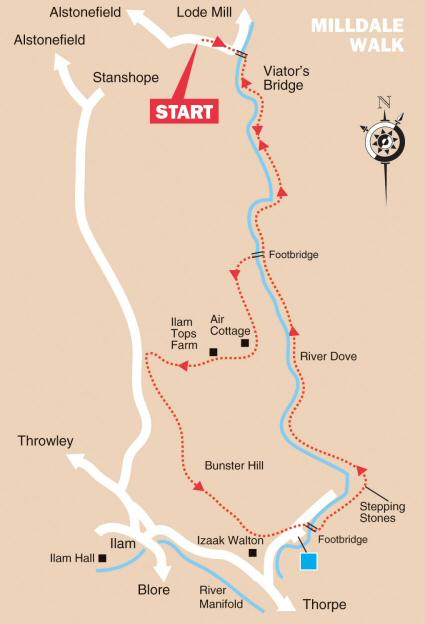 Milldale and Dovedale Walk Map