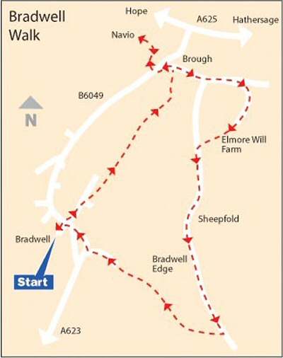 Bradwell Edge Walk Map