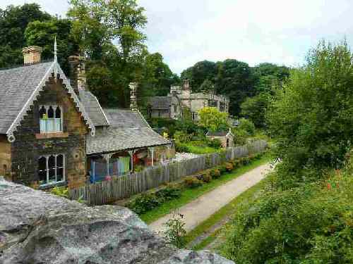 Monsal Trail with Thornbridge Hall in background