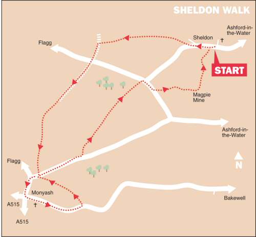 Sheldon and Monyash Walk Map