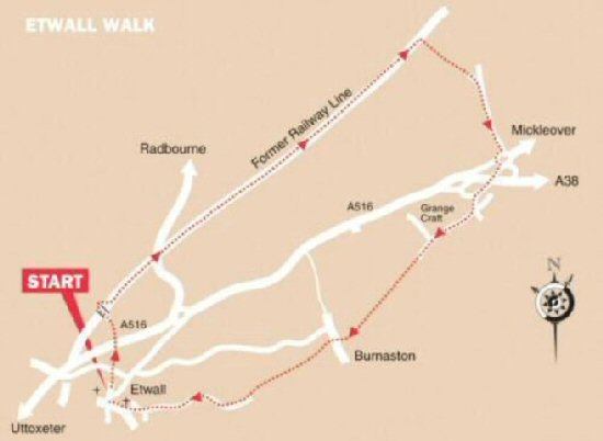Etwall Mickleover Railway Walk Map