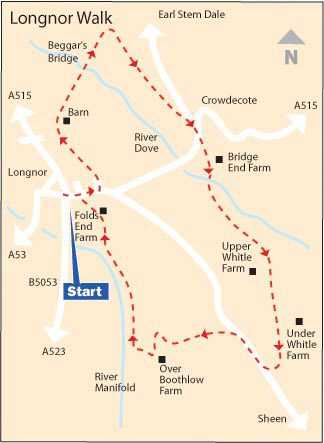 Longnor Two Valleys Walk Map