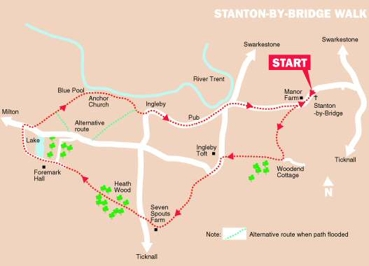 Stanton-by-Bridge Walk Map